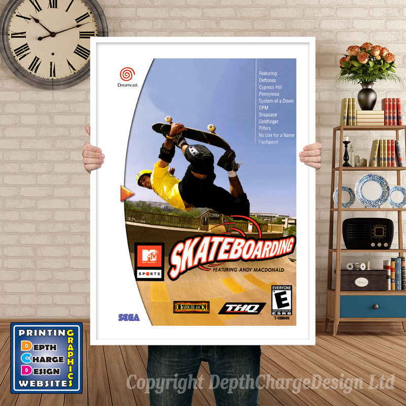 Mt Vs Ports Skateboarding - Sega Dreamcast Inspired Retro Gaming Poster A4 A3 A2 Or A1