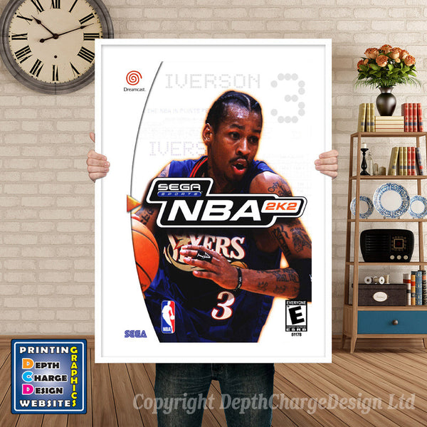 Nba 2k2 3 - Sega Dreamcast Inspired Retro Gaming Poster