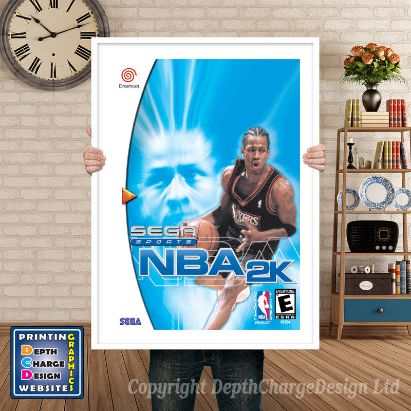 Nba 2k - Sega Dreamcast Inspired Retro Gaming Poster A4 A3 A2 Or A1