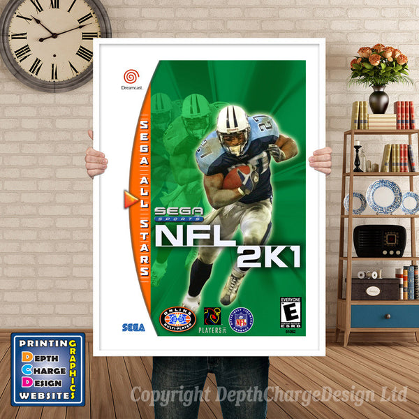 Nfl 2k1allstars - Sega Dreamcast Inspired Retro Gaming Poster