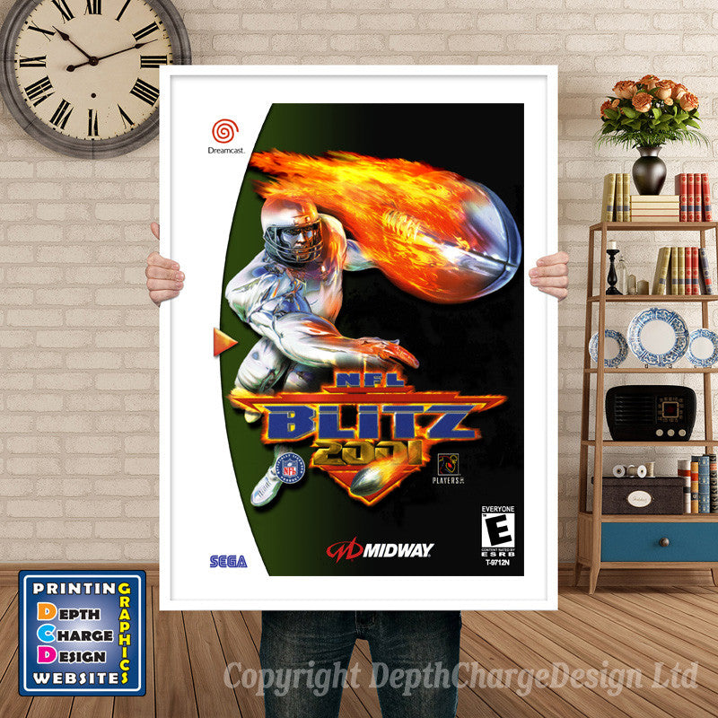 Nfl Blitz 2 001 - Sega Dreamcast Inspired Retro Gaming Poster A4 A3 A2 Or A1