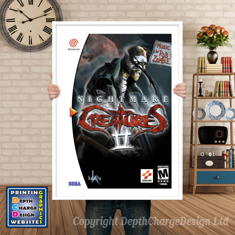 Nightmare Creatures2 - Sega Dreamcast Inspired Retro Gaming Poster A4 A3 A2 Or A1