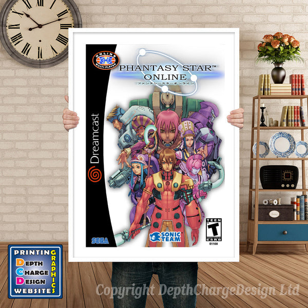 Phantasy Staron Line 4 - Sega Dreamcast Inspired Retro Gaming Poster