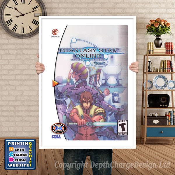 Phantasy Staron Line Version 2 2 - Sega Dreamcast Inspired Retro Gaming Poster
