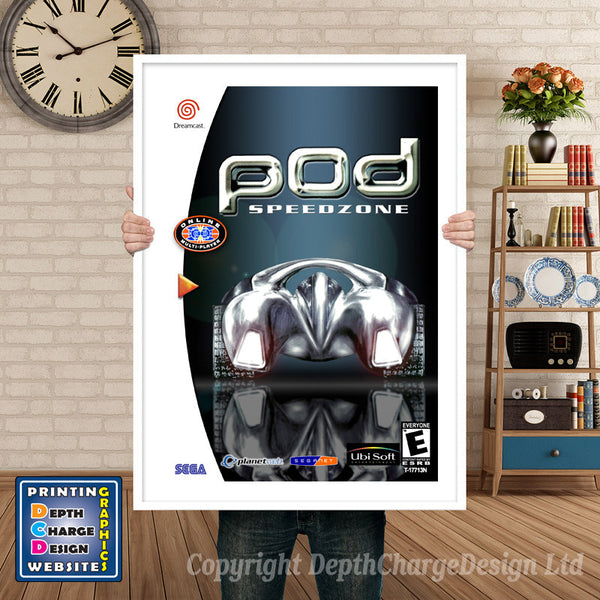 Pod Speed Zone - Sega Dreamcast Inspired Retro Gaming Poster