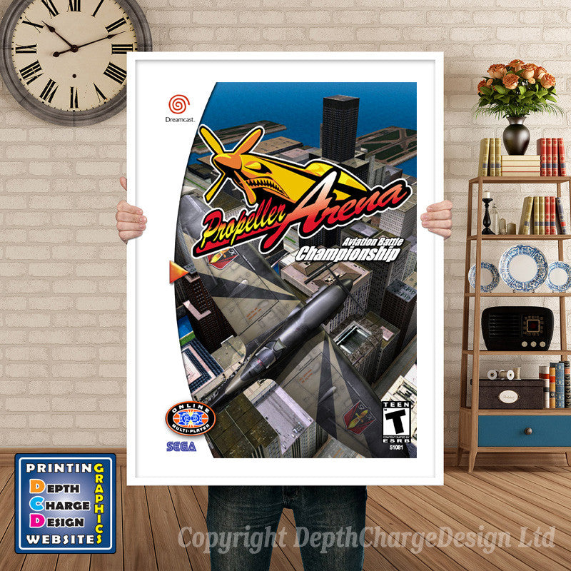 Propeller Arena - Sega Dreamcast Inspired Retro Gaming Poster A4 A3 A2 Or A1