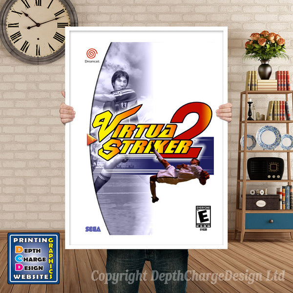 Virtua Striker2 - Sega Dreamcast Inspired Retro Gaming Poster