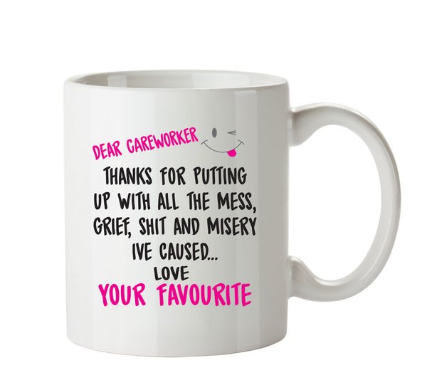 Dear CAREWORKER Thank You For Putting Up With All The Shit - Adult Mug – printed mug product image 1