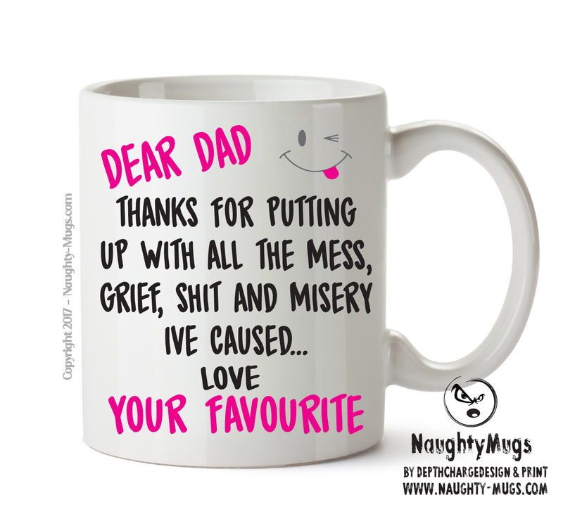 Dear DAD Thanks For Putting Up With All The Shit - Adult Mug