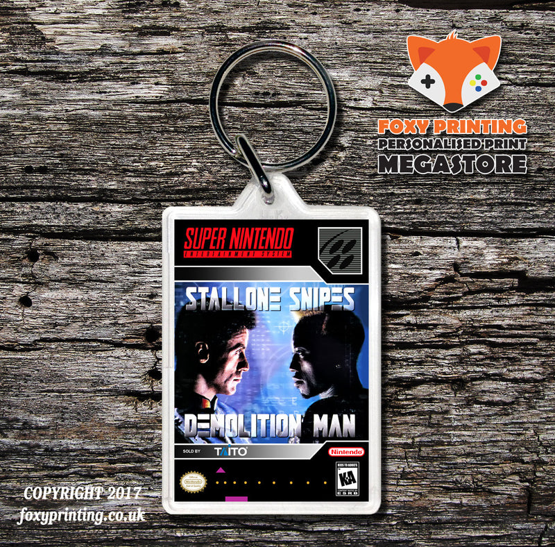 Demolition Man Game Inspired Retro Gaming Keyring