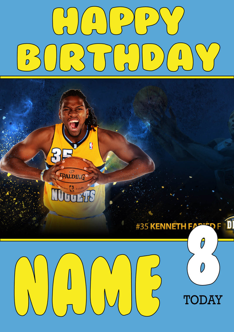 Personalised Denver Nuggets THEME INSPIRED Style PERSONALISED Kids Adult FUNNY Birthday Card