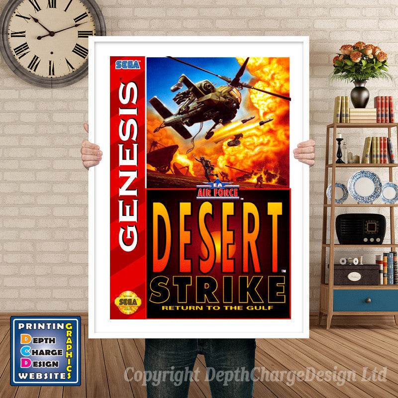 Desert Strike - Sega Megadrive Inspired Retro Gaming Poster A4 A3 A2 Or A1