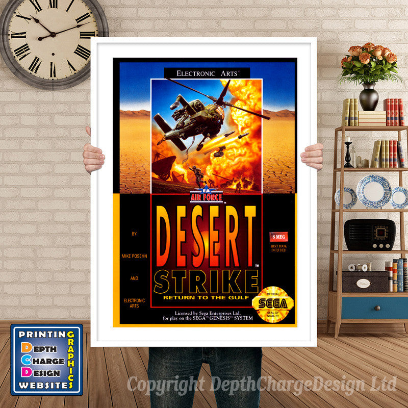 Desert Strike 2 - Sega Megadrive Inspired Retro Gaming Poster A4 A3 A2 Or A1