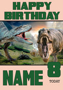 Personalised Dinosaur Kids Adult FUNNY Birthday Card 2