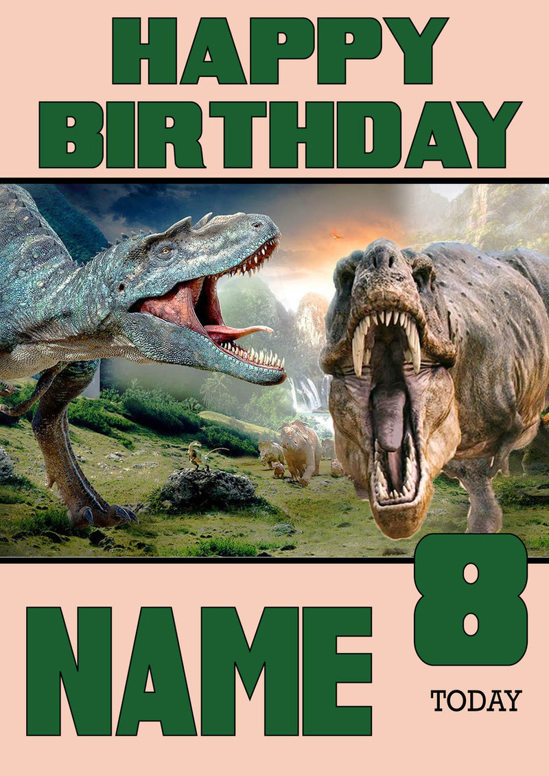 Personalised Dinosaur Kids Adult FUNNY Birthday Card 2