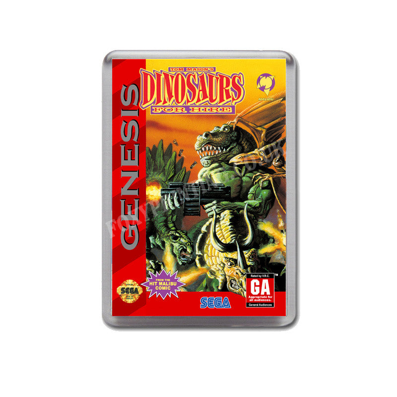 Dinosaurs For Hire Game Style Inspired Sega Megadrive Retro Video Gaming Magnet