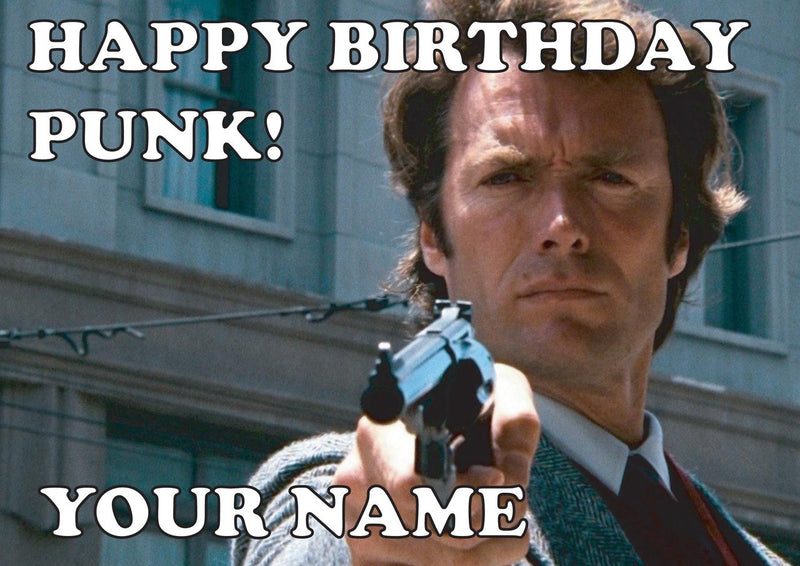 Dirty Harry THEME INSPIRED Style Kids Adult FUNNY Birthday Card
