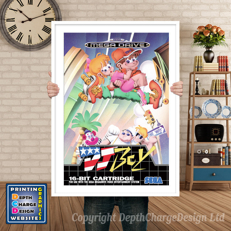 Djboy Eu - Sega Megadrive Inspired Retro Gaming Poster A4 A3 A2 Or A1