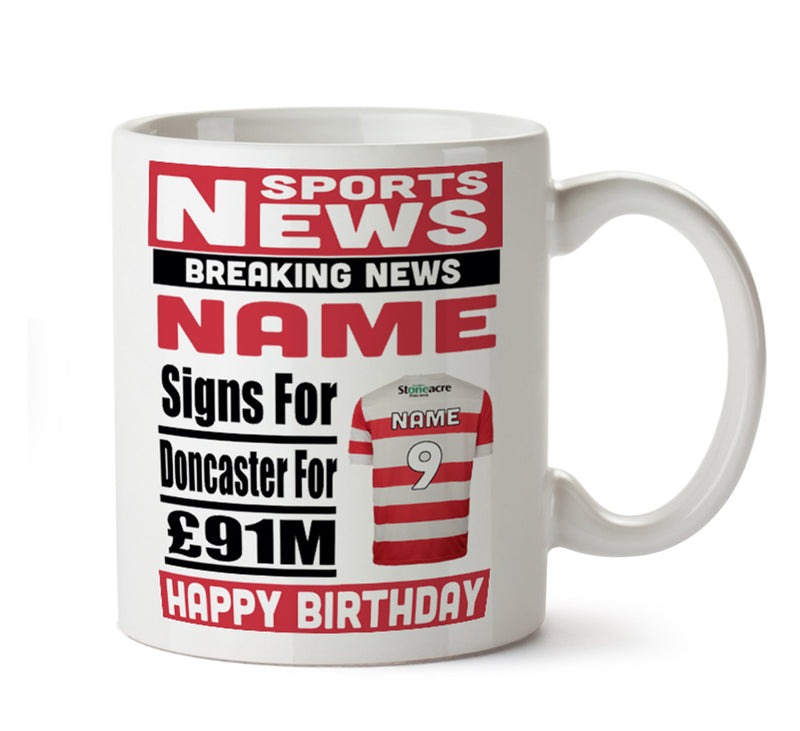 Personalised SIGNS FOR Doncaster Football Mug Personalised Birthday Mug