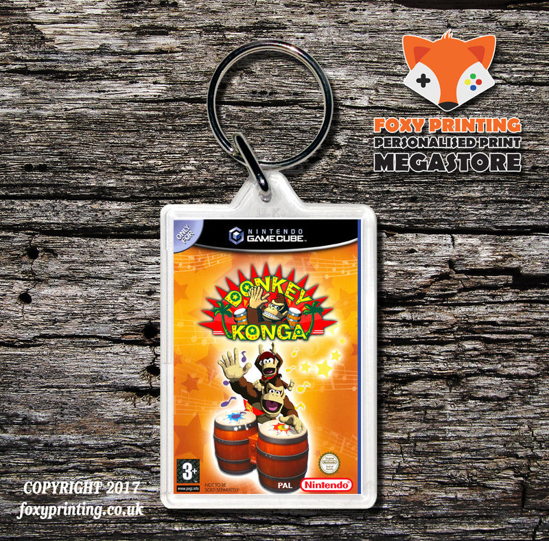Donkey Konga Pal Gamecube Game Inspired Retro Gaming Keyring