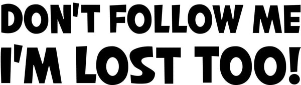 Dont Follow Me 2 Novelty Vinyl Car Sticker