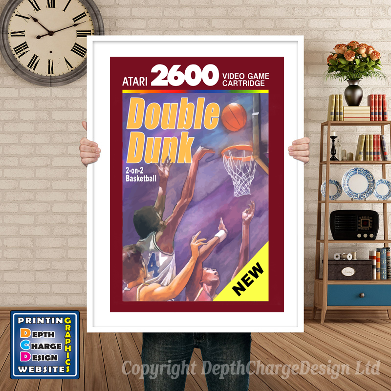 Double Dunk None - Atari 2600 Inspired Retro Gaming Poster A4 A3 A2 Or A1