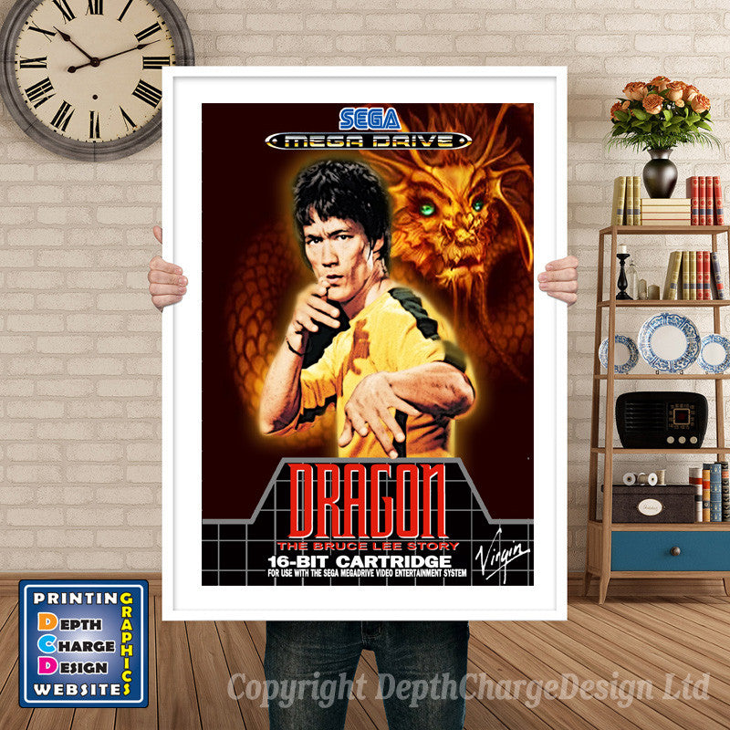 Dragon The Bruce Lee Story 2 Eu - Sega Megadrive Inspired Retro Gaming Poster A4 A3 A2 Or A1