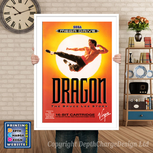Dragon The Bruce Lee Story Eu - Sega Megadrive Inspired Retro Gaming Poster