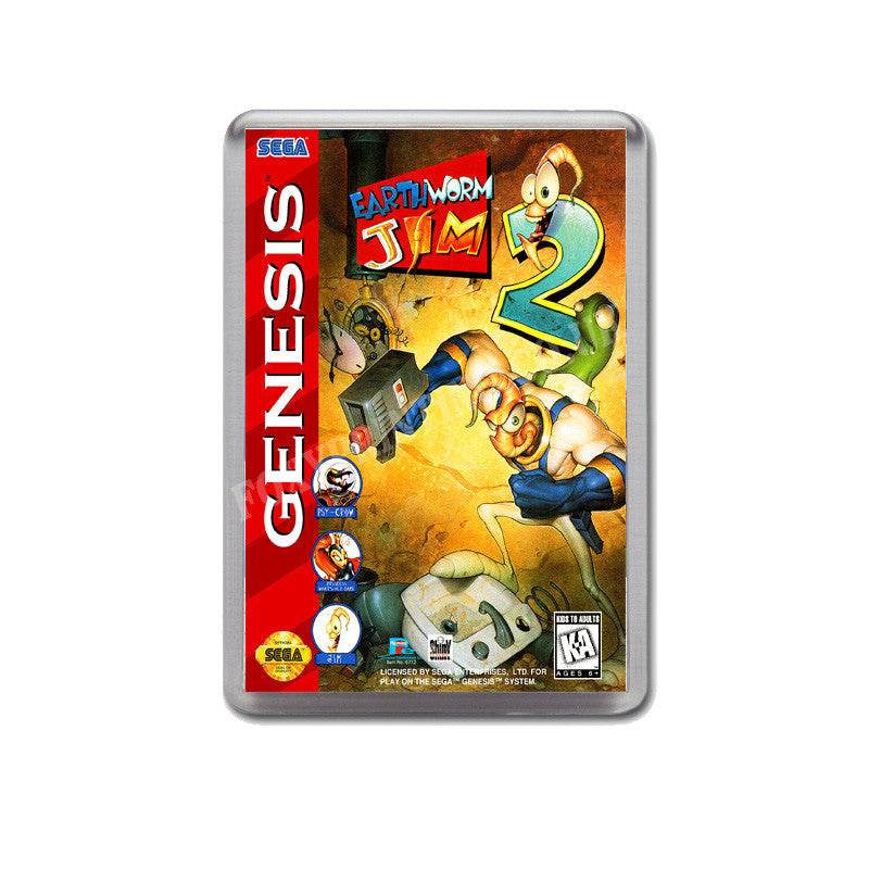 Earth Worm Jim 2 Game Style Inspired Sega Megadrive Retro Video Gaming Magnet