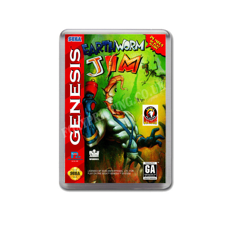 Earth Worm Jim Game Style Inspired Sega Megadrive Retro Video Gaming Magnet