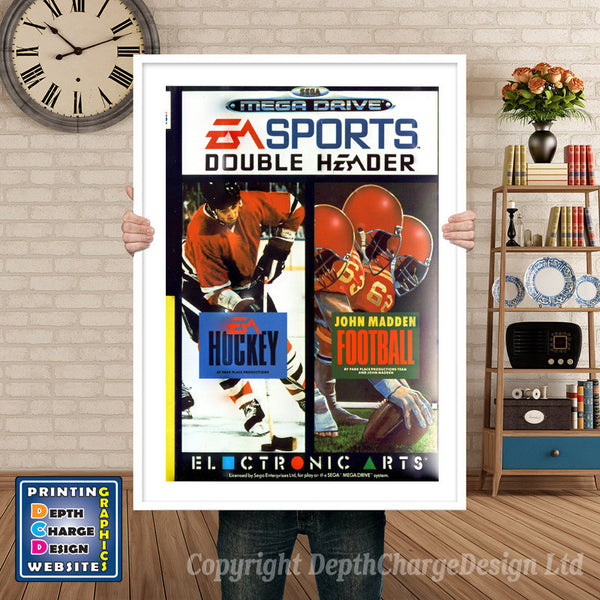 Easports Double Header Eu - Sega Megadrive Inspired Retro Gaming Poster
