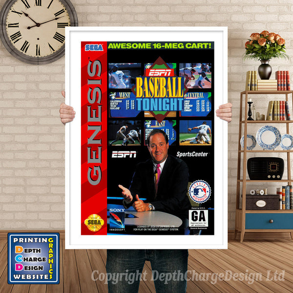 Espn Baseball Tonight - Sega Megadrive Inspired Retro Gaming Poster