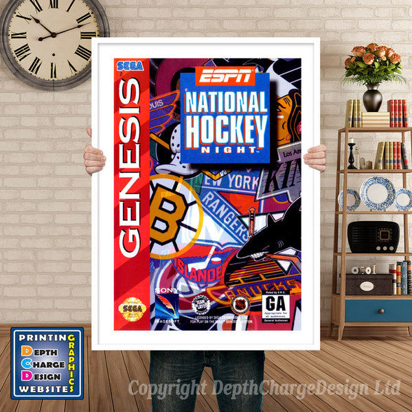 Espn National Hockey Night - Sega Megadrive Inspired Retro Gaming Poster