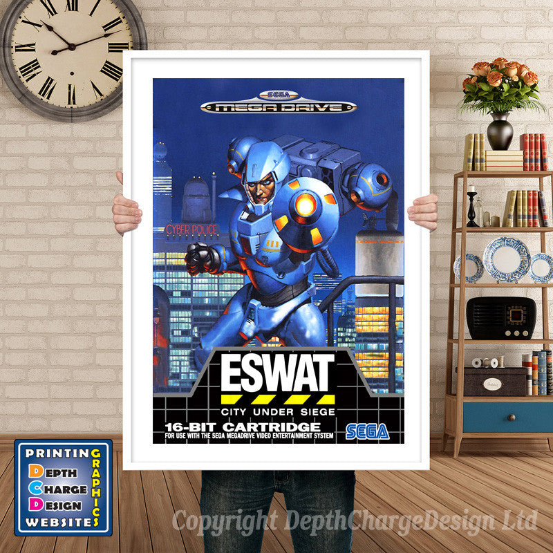 Eswat 2 Eu - Sega Megadrive Inspired Retro Gaming Poster A4 A3 A2 Or A1