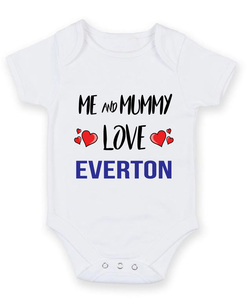 Me and Mummy love everton Personalised FOOTBALL TEAM Baby Grow