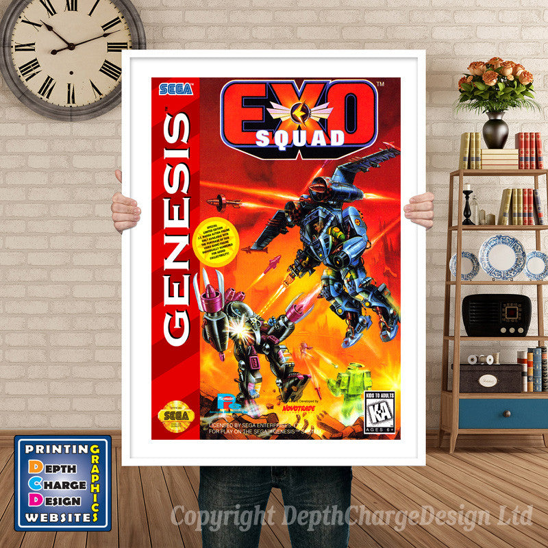 Exosquad Us - Sega Megadrive Inspired Retro Gaming Poster A4 A3 A2 Or A1