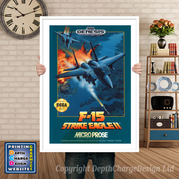 F15 Strike Eagle 2 - Sega Megadrive Inspired Retro Gaming Poster