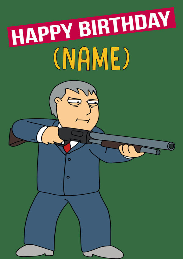 THEME INSPIRED Kids Adult Personalised Birthday Card Family Guy Mayor West Birthday Card