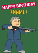 THEME INSPIRED Kids Adult Personalised Birthday Card Family Guy Mayor West Birthday Card