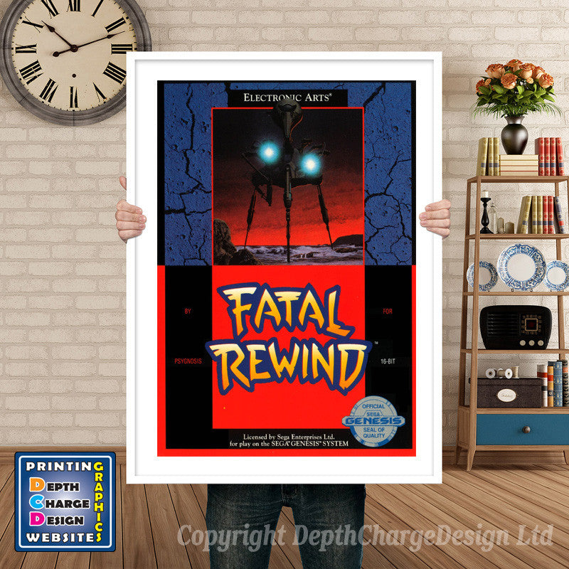 Fatal Rewind - Sega Megadrive Inspired Retro Gaming Poster A4 A3 A2 Or A1