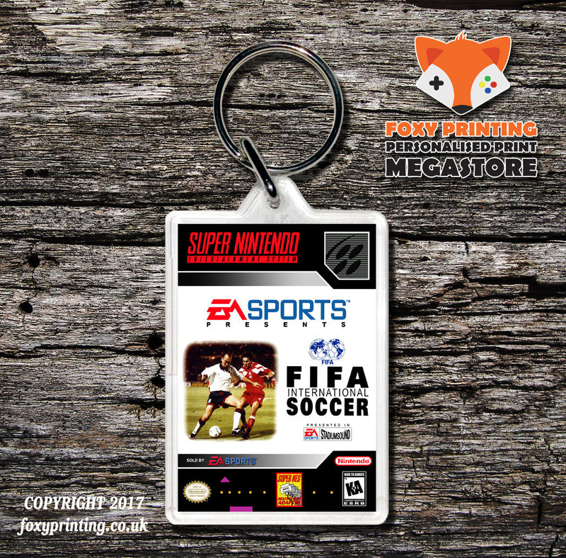 Fifa International Soccer Game Inspired Retro Gaming Keyring