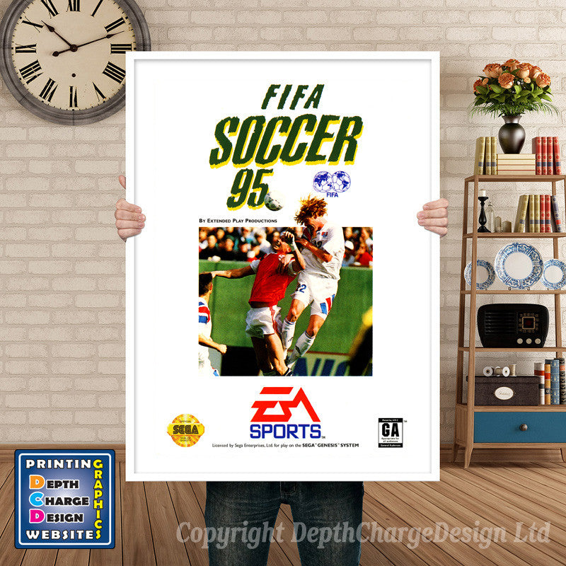 Fifa Soccer 95 - Sega Megadrive Inspired Retro Gaming Poster A4 A3 A2 Or A1