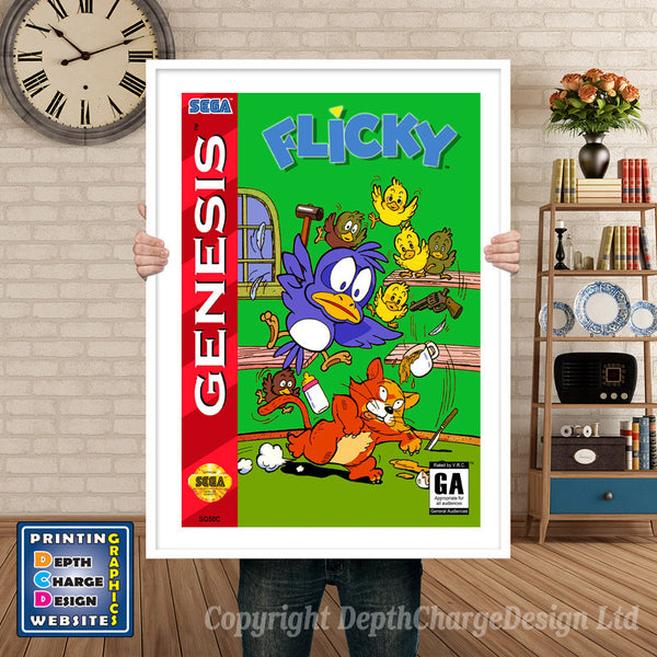 Flicky - Sega Megadrive Inspired Retro Gaming Poster
