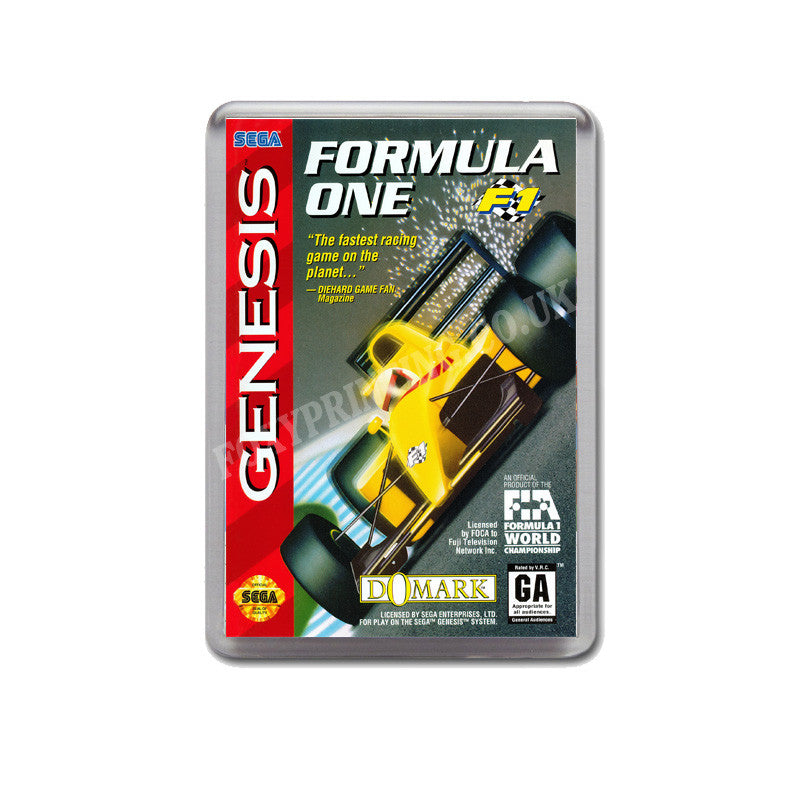 Formula One Game Style Inspired Sega Megadrive Retro Video Gaming Magnet