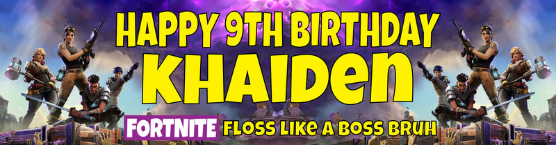Fortnite Children's Birthday Banner Thin 8