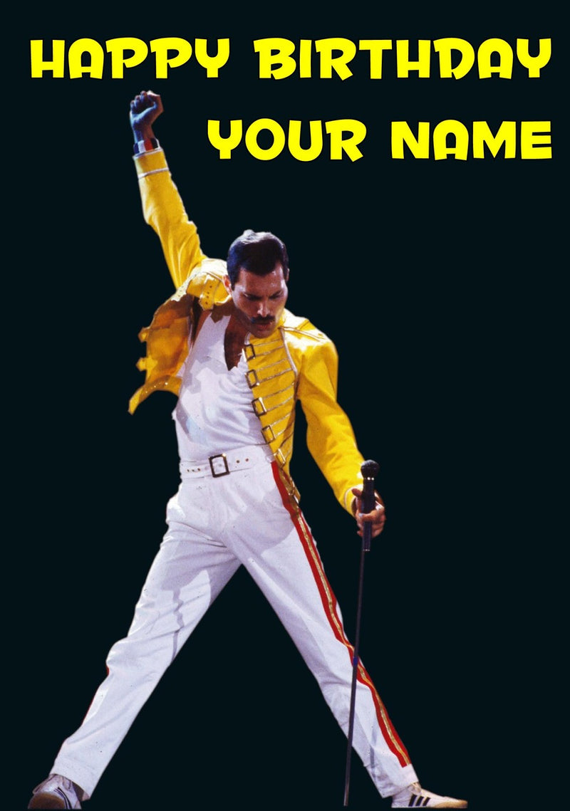 Freddie Mercury Music Style Kids Adult FUNNY Birthday Card