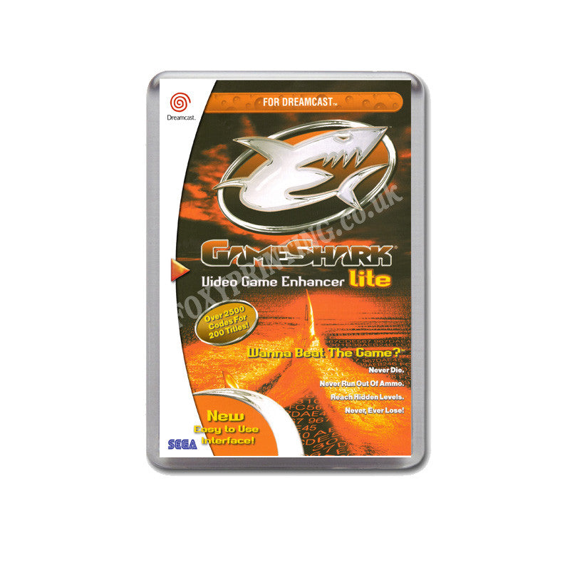 Game Shark Lite Sega Dreamcast Style Inspired Retro Game Magnet