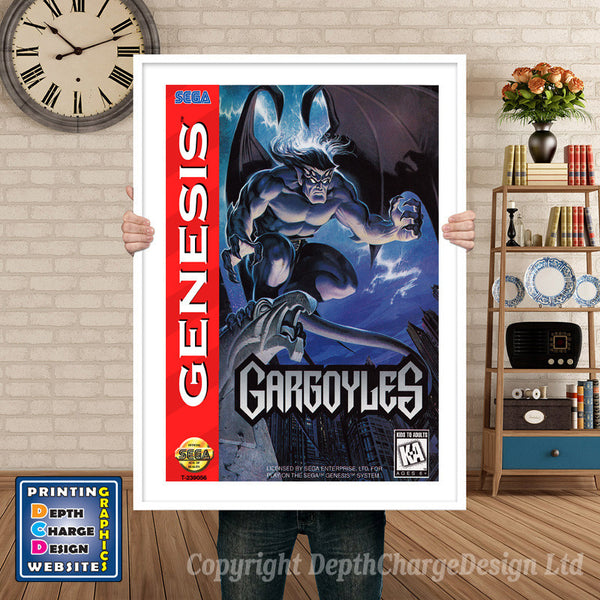 Gargoyles - Sega Megadrive Inspired Retro Gaming Poster