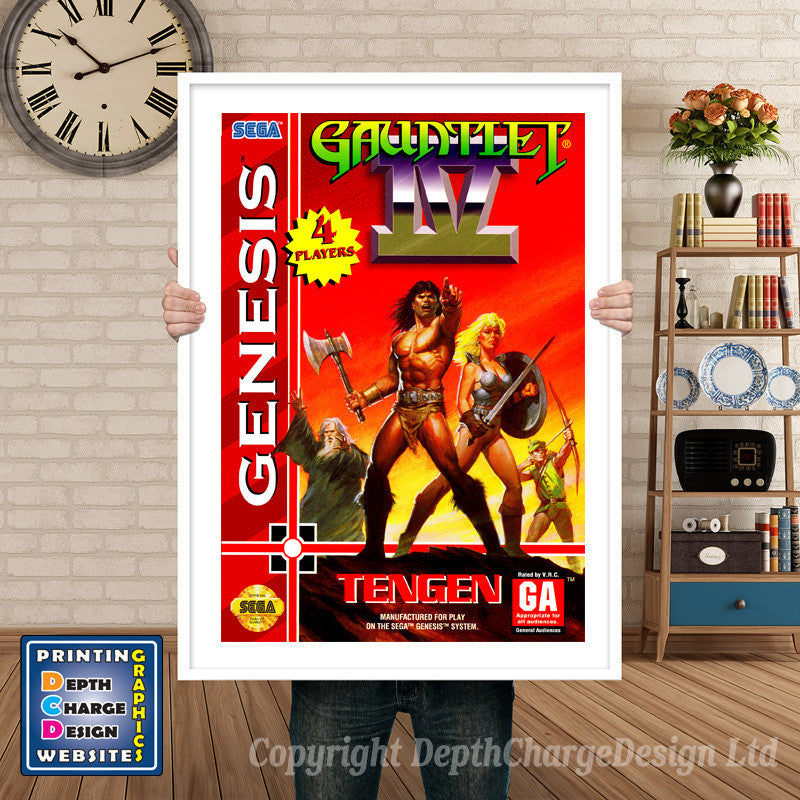 Gauntlet 4 - Sega Megadrive Inspired Retro Gaming Poster A4 A3 A2 Or A1