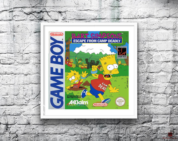 Bart Simpsons Escape From Camp Deadly_Eu Game Style Inspired Retro Gaming Poster